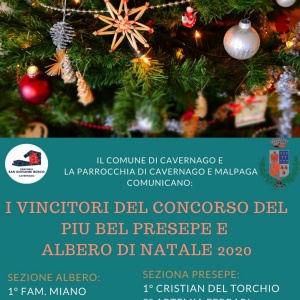 Vincitori del concorso il piu bel presepe e albero di natale 2020